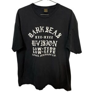 Retro Dark Seas Division Low Tide Skate Surf Old English Black Men’s XL T-Shirt